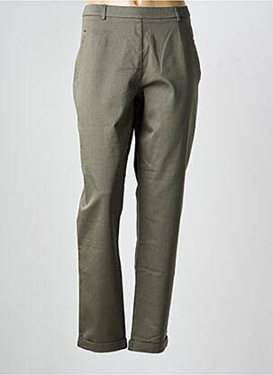 Pantalon droit stretch taille normale vert CHRISTINE LAURE femme