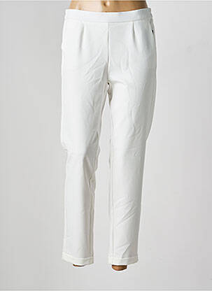 Pantalon 7/8 taille élastique taille normale blanc FRANK WALDER femme