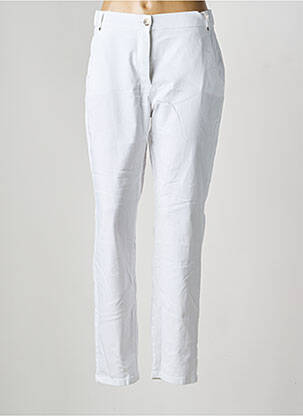 Pantalon chino tissage popeline taille normale blanc TONI femme