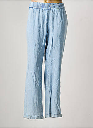 Pantalon droit tissage popeline taille normale bleu TONI femme