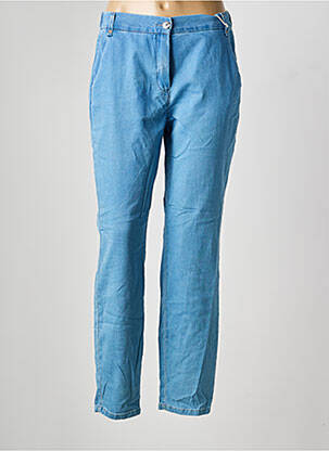 Pantalon chino tissage popeline taille normale bleu TONI femme