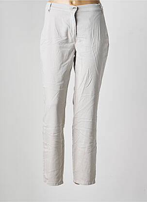 Pantalon chino tissage popeline taille normale gris TONI femme