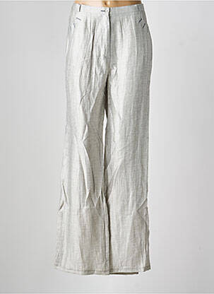 Pantalon large fermeture zippée sous rabat boutonné taille normale argent QUATTRO femme