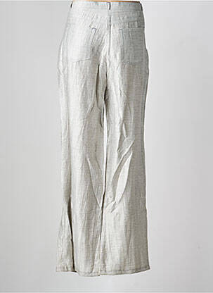 Pantalon large fermeture zippée sous rabat boutonné taille normale argent QUATTRO femme