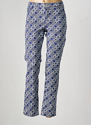 Pantalon slim tissage popeline taille normale bleu CONCEPT  K femme