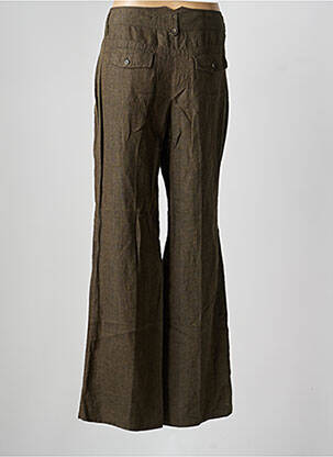 Pantalon droit fermeture zippée sous rabat boutonné taille normale vert OLSEN femme