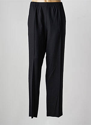 Pantalon droit tissage crêpe taille normale noir GRIFFON femme
