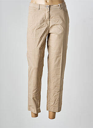 Pantalon chino tissage popeline taille normale beige TONI femme