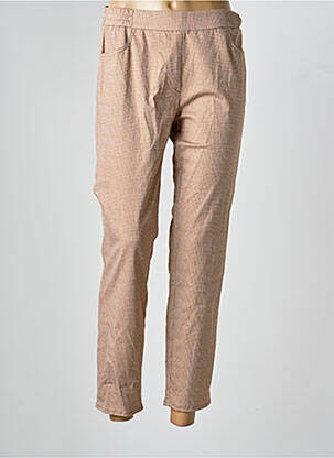 Pantalon 7/8 tissage popeline taille normale marron FRANK WALDER femme