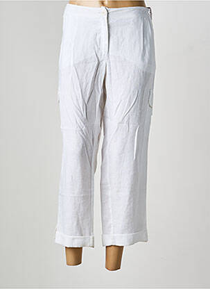 Pantalon 7/8 fermeture zippée sous rabat boutonné taille normale blanc OLSEN femme