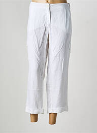 Pantalon 7/8 fermeture zippée sous rabat boutonné taille normale blanc OLSEN femme