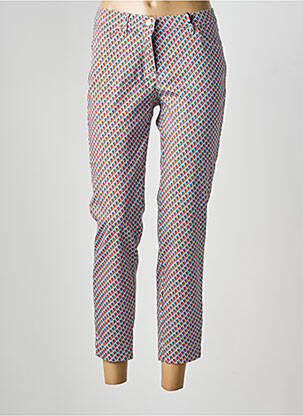 Pantalon 7/8 tissage popeline taille normale orange TONI femme