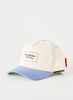 Casquette fermeture pressionnée beige HELLO HOSSY garçon