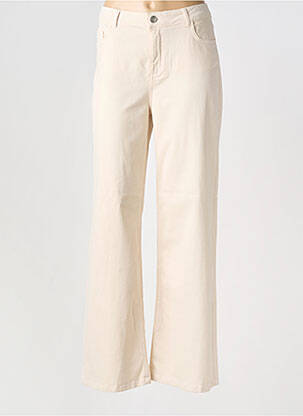 Jeans coupe large stretch taille haute beige SOYACONCEPT femme
