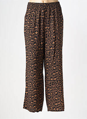 Pantalon large tissage popeline taille normale marron SOYACONCEPT femme