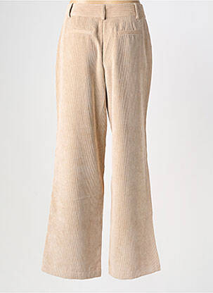 Pantalon large fermeture zippée sous rabat boutonné taille basse beige SOYACONCEPT femme