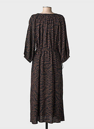 Robe longue manches longues manches longues marron SOYACONCEPT femme
