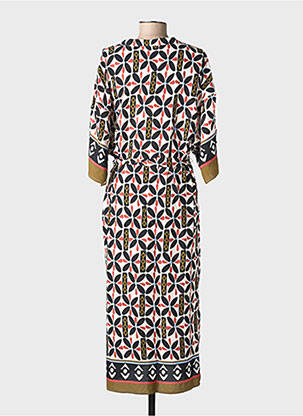 Robe longue imprimé fantaisie manches 3/4 noir SOYACONCEPT femme