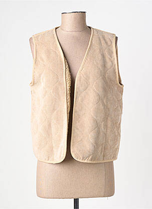 Gilet sans manche coupe droite beige SOYACONCEPT femme