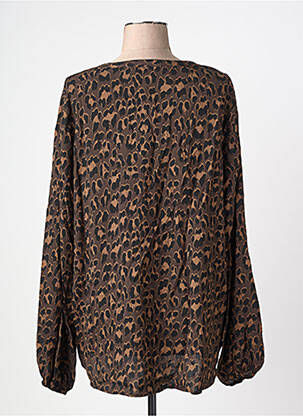 Blouse imprimé fantaisie manches longues marron SOYACONCEPT femme