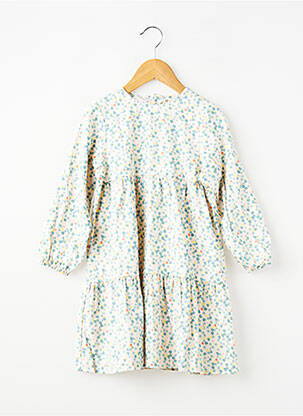 Robe mi-longue fermeture zippée au dos manches longues bleu ZY fille