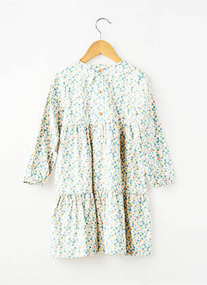 Robe mi-longue fermeture zippée au dos manches longues bleu ZY fille