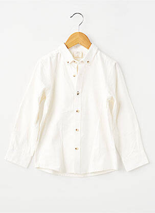 Chemise manches longues tissage popeline beige ZY garçon