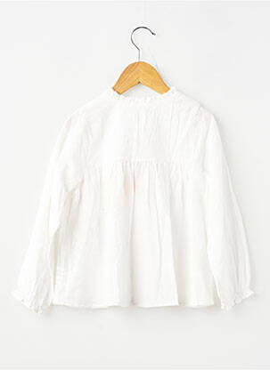 Chemisier poignets poignets élastiqués manches longues blanc ZY fille