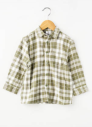 Chemise manches longues poignets pressionnés vert ZY garçon