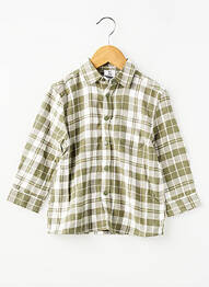 Chemise manches longues poignets pressionnés vert ZY garçon