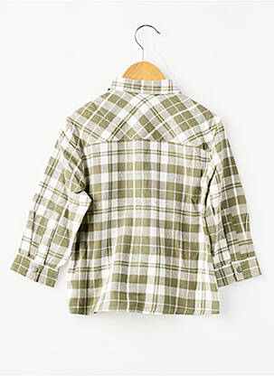 Chemise manches longues poignets pressionnés vert ZY garçon