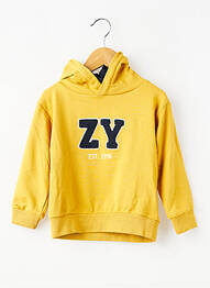 Sweat-shirt à capuche poches manches longues jaune ZY garçon