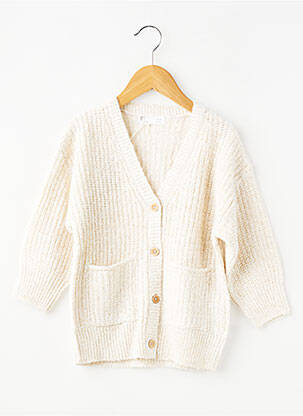 Gilet manches longues resserrée sur le bas beige ZY fille