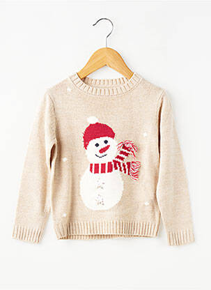 Pull imprimé fantaisie manches longues beige ZY enfant