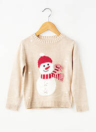 Pull col rond manches longues beige ZY enfant