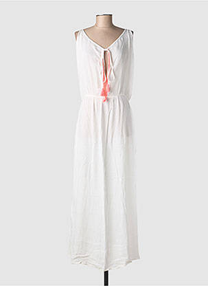 Robe longue sans manche sans manche blanc HAPPY FEW femme