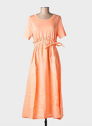 Robe longue manches courtes manches courtes orange GG LUXE femme