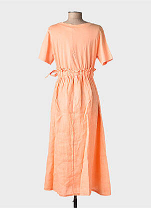Robe longue manches courtes manches courtes orange GG LUXE femme