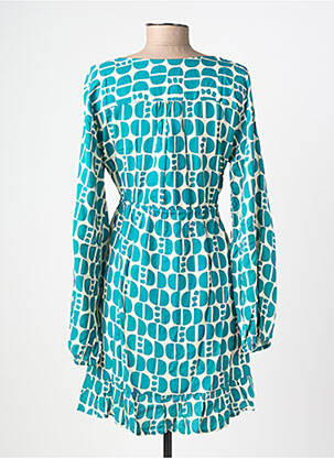 Robe courte coupe évasée manches longues vert ISLA BONITA femme