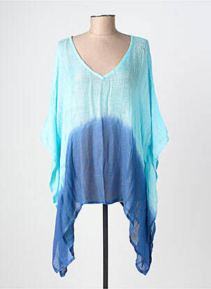 Tunique manches courtes coupe fluide bleu TERRE ROUGE femme