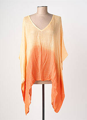 Tunique manches courtes coupe fluide orange TERRE ROUGE femme