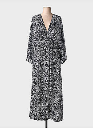 Robe longue manches longues manches longues noir TERRE ROUGE femme