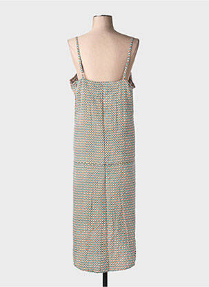 Robe longue imprimé fantaisie fines bretelles vert TERRE ROUGE femme