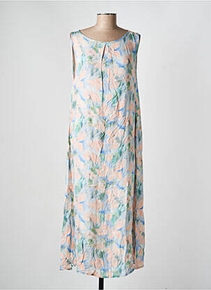 Robe longue tissage popeline sans manche rose COUTURIST femme
