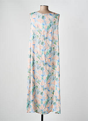 Robe longue tissage popeline sans manche rose COUTURIST femme