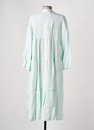 Robe longue tissage crêpe manches 3/4 vert COUTURIST femme