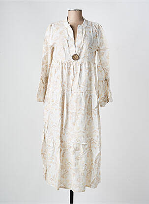 Robe longue manches longues manches longues beige COUTURIST femme