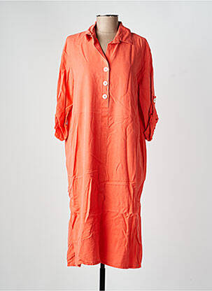 Robe mi-longue manches 3/4 manches 3/4 orange COUTURIST femme
