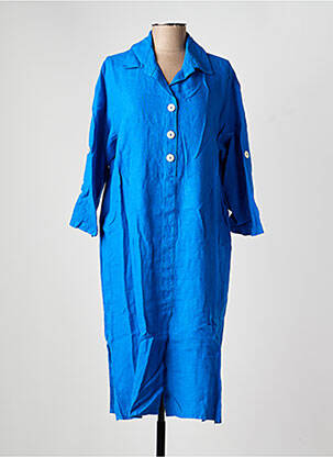 Robe mi-longue manches 3/4 manches 3/4 bleu COUTURIST femme