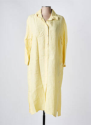 Robe mi-longue manches 3/4 manches 3/4 jaune COUTURIST femme
